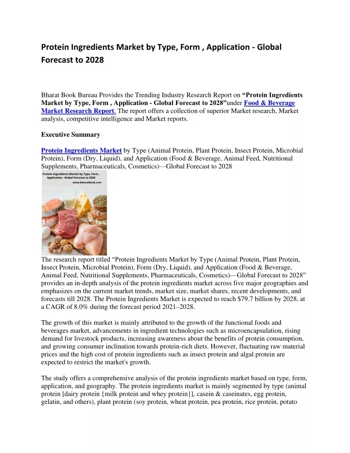 protein ingredients market by type form