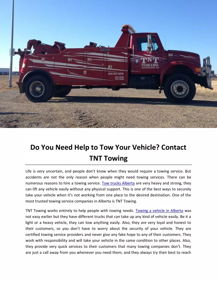 do you need help to tow your vehicle contact