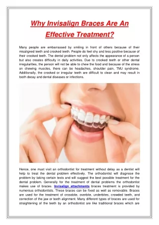 why invisalign braces are an effective treatment