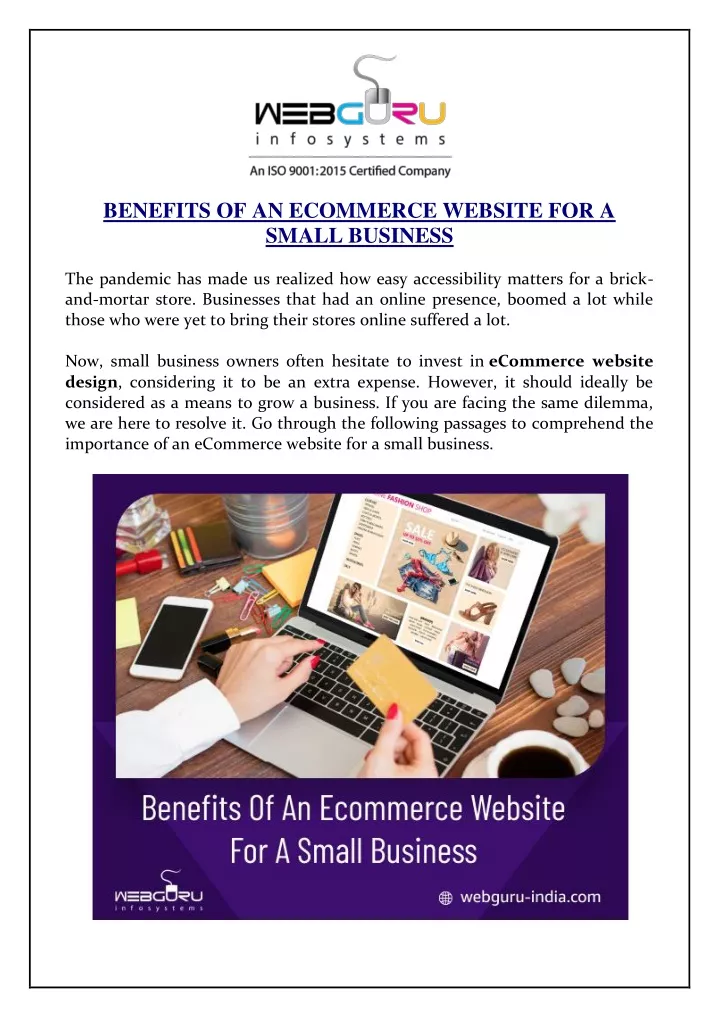 benefits of an ecommerce website for a small