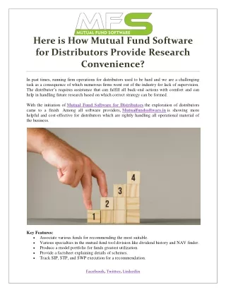 here is how mutual fund software for distributors