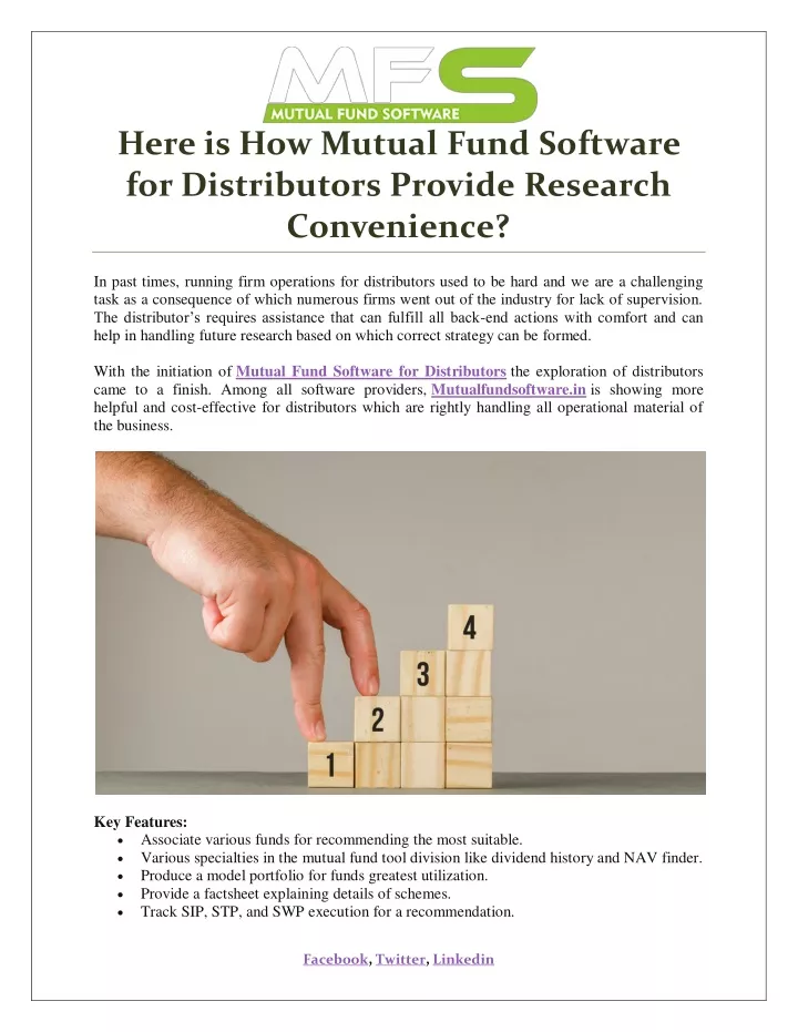 here is how mutual fund software for distributors