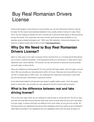Romanian Drivers License