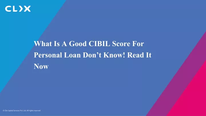 what is a good cibil score for personal loan