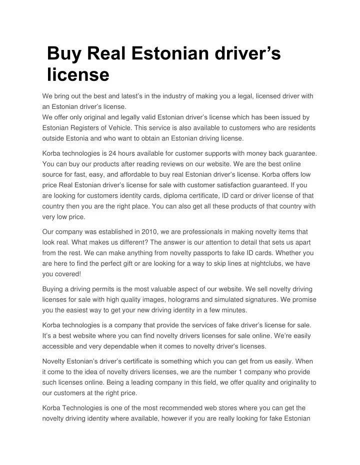 buy real estonian driver s license