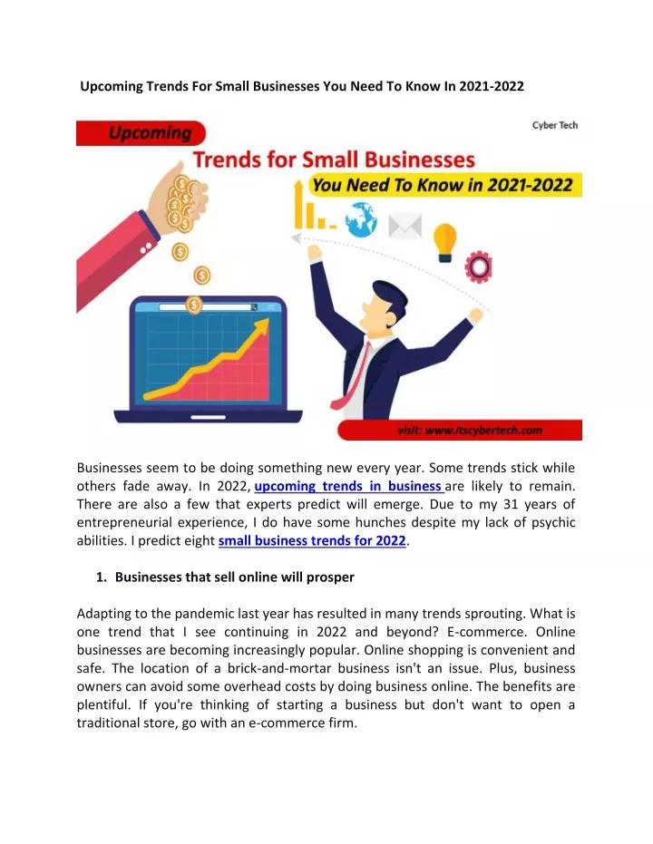 upcoming trends for small businesses you need