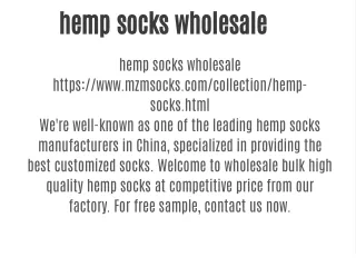 hemp socks wholesale
