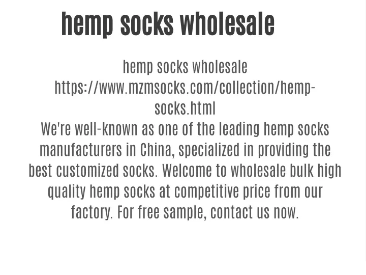 hemp socks wholesale