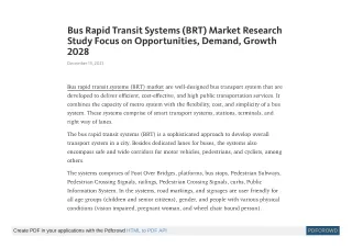 bus rapid transit systems brt market research