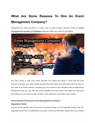 what are some reasons to hire an event