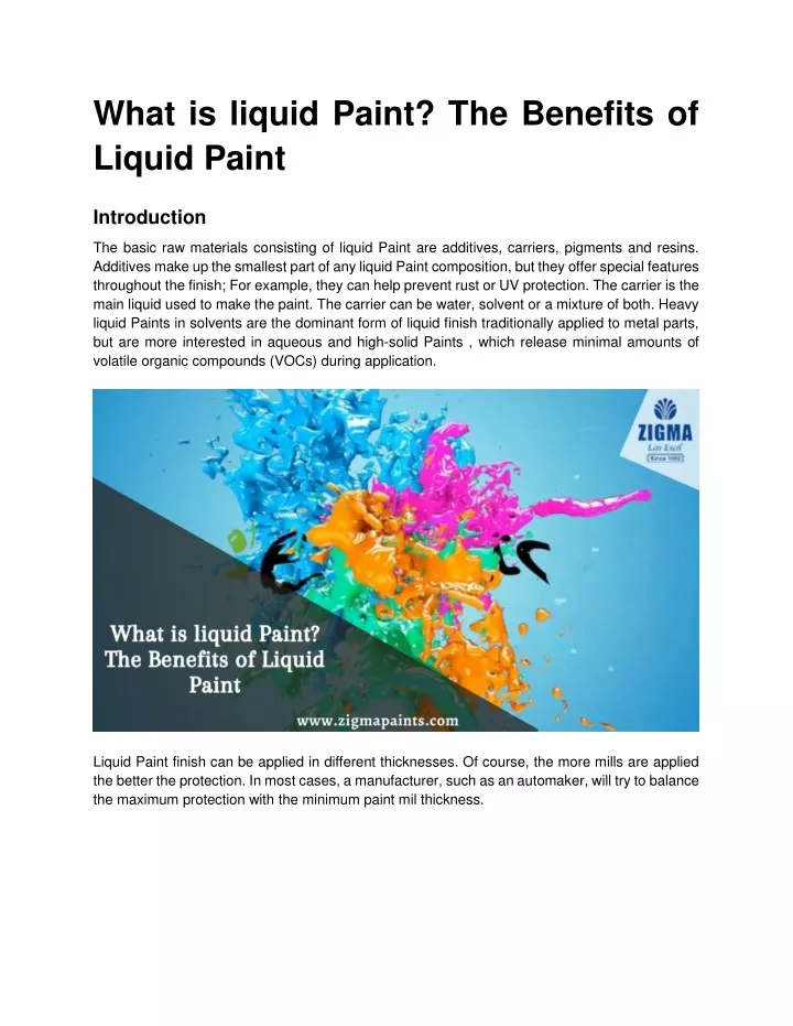 what is liquid paint the benefits of liquid paint