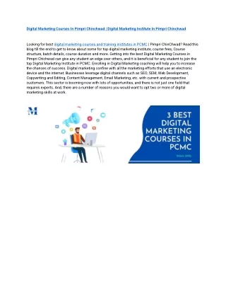 Digital marketing classes in Pimpri Chinchwad