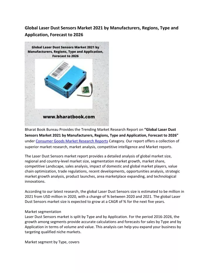 global laser dust sensors market 2021