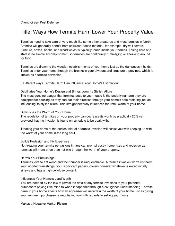 client green pest defense title ways how termite