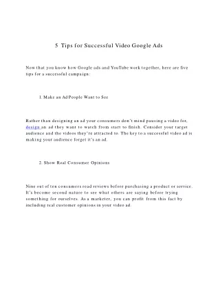 5  Tips for Successful Video Google Ads | Internet Marketing Dubai