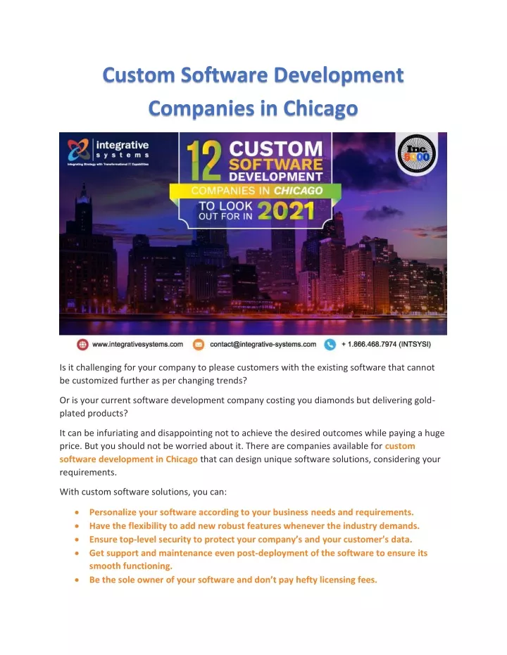 custom software development companies in chicago