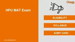 HPU MAT Exam - PPT