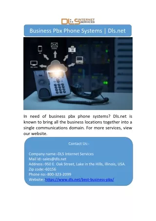 Business Pbx Phone Systems | Dls.net