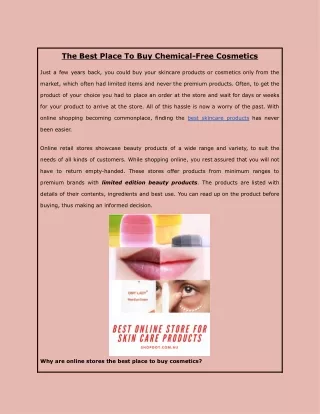 The Best Place To Buy Chemical-Free Cosmetics