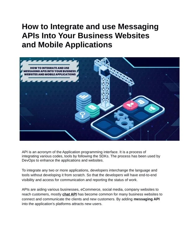 How to Integrate and use Messaging APIs Into Your Business Websites