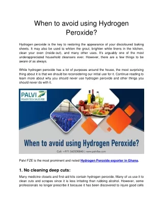 when to avoid using hydrogen peroxide