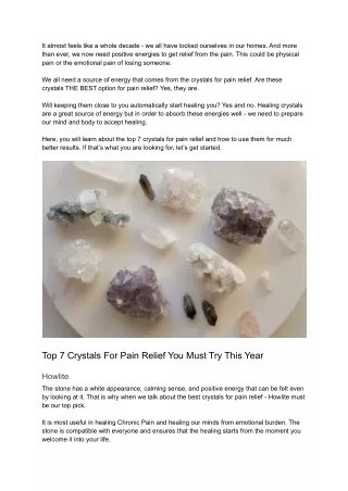 7 Crystals for Pain Relief You Must Try This Year