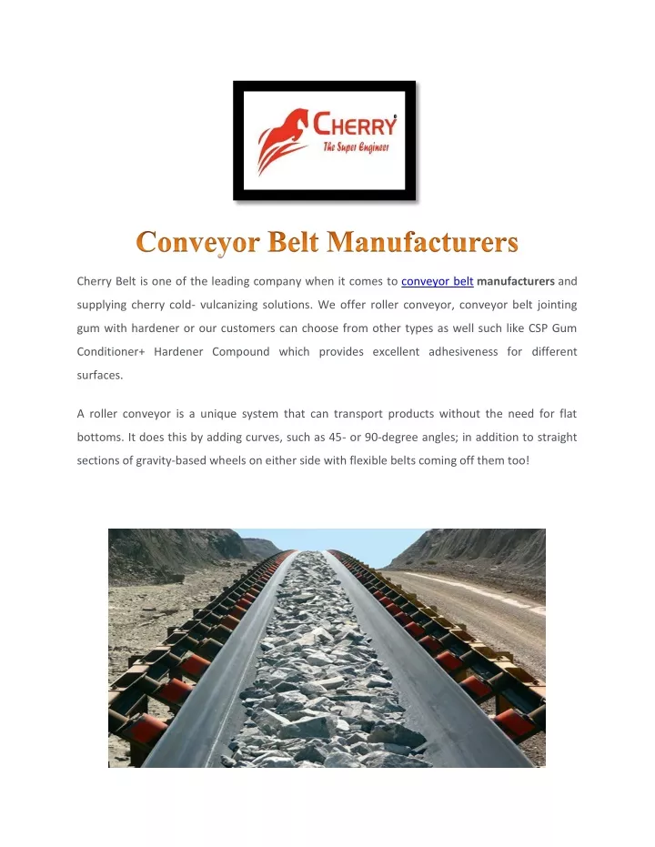 cherry belt is one of the leading company when