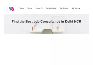 Free Job Consultancy in Delhi NCR - V6 HR Services