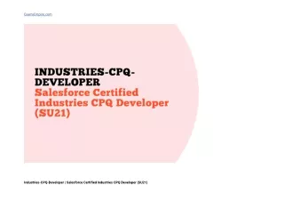 How To Prepare for Industries-CPQ-Developer Certification Dumps