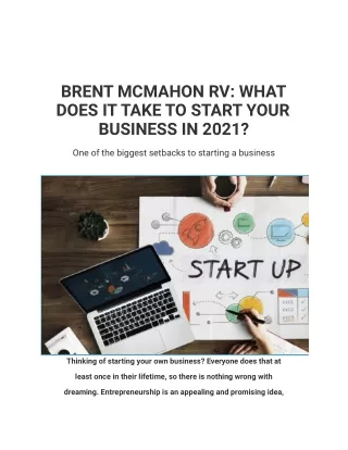 brent mcmahon rv what does it take to start your