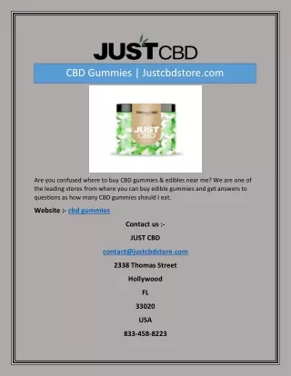 CBD Gummies | Justcbdstore.com