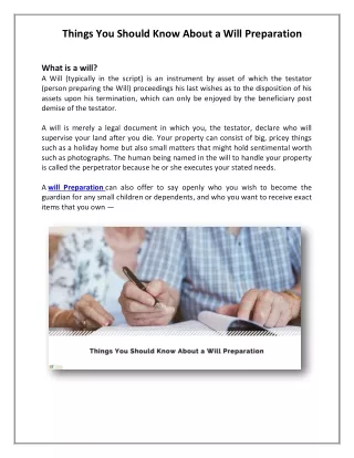 things you should know about a will preparation