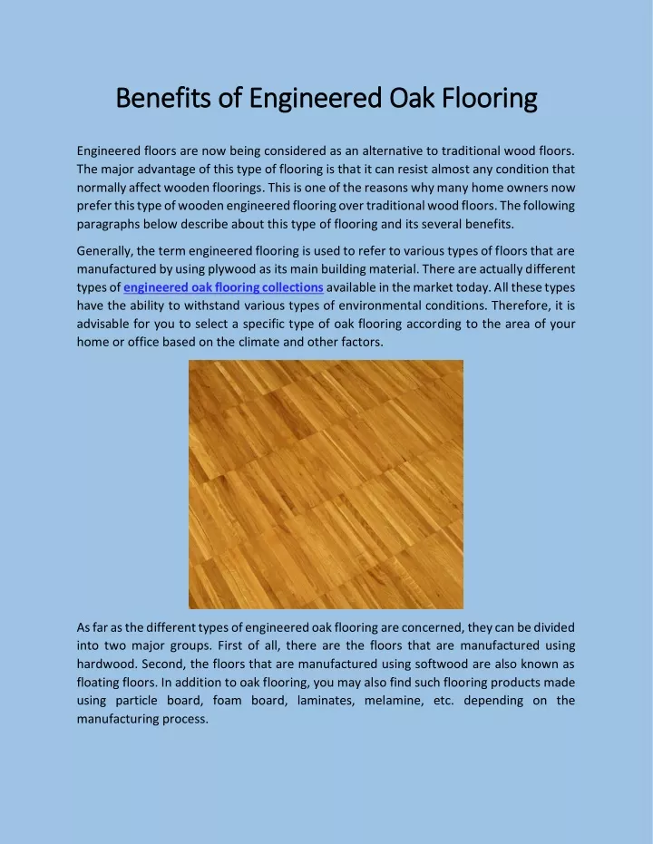 benefits of engineered oak flooring benefits