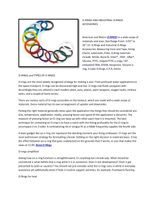 o rings and industrial o rings accessories