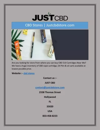 cbd stores justcbdstore com