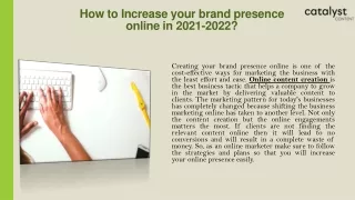 How to Increase your brand presence online in 2021-2022?