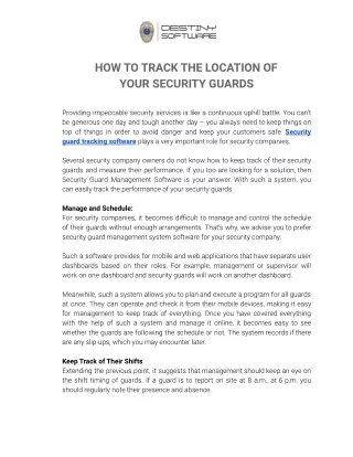 how to track the location of your security guards
