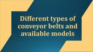 different types of conveyor belts and available