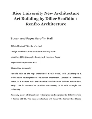 rice university new architecture art building