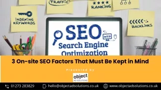 3 On-site Seo Factors That Must be Kept in Mind