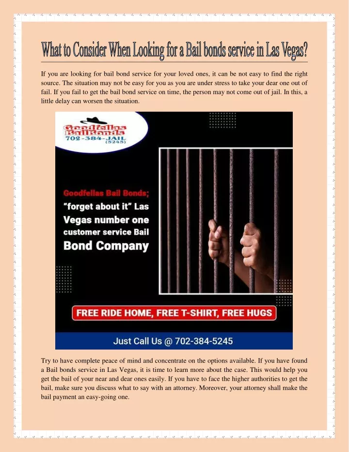 if you are looking for bail bond service for your