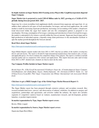 in depth analysis on sugar market 2021 focusing