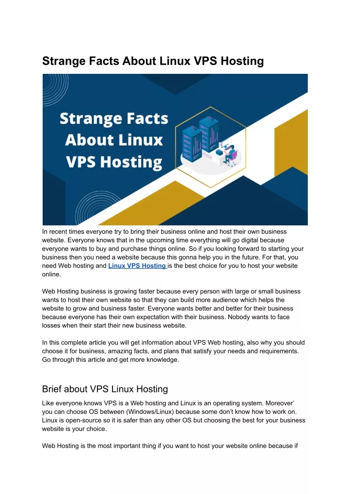 strange facts about linux vps hosting