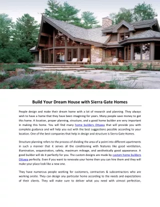 Build Your Dream House with Sierra Gate Homes