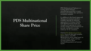 pds multinational share price