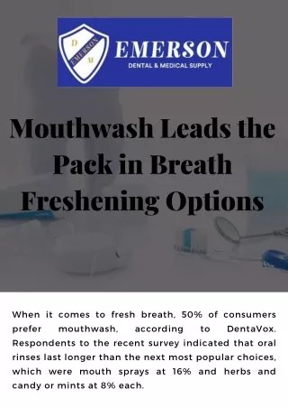 Mouthwash Leads the Pack in Breath Freshening Options