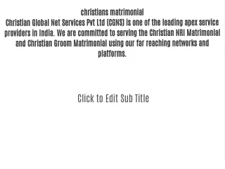 christians  matrimonial