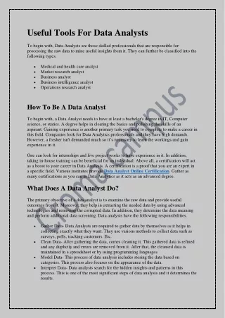useful tools for data analysts