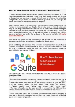How to Troubleshoot Some Common G Suite Issues?