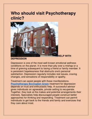 who should visit psychotherapy clinic